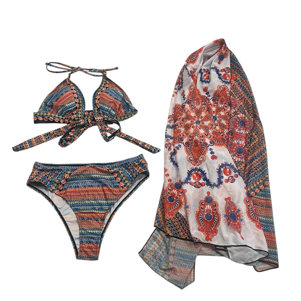 NWOT Unknown Brand 3 Piece Bikini Swim Set Size L